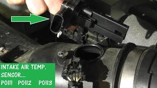 Intake Air Temperature Sensor P0111  P0112  P0113  How to Test and Replace [upl. by Rolland]