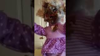 Creepy Animated Doll Looking for Tedy Bear Halloween [upl. by Maryn]