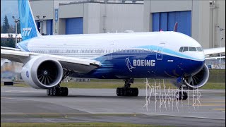 Boeing Company 7779 Taxi And Takeoff From Paine Field [upl. by Sothena538]