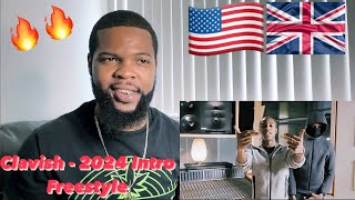 Clavish  2024 Intro Freestyle Official Video  AMERICAN REACTION🔥🇺🇸 [upl. by Gutow]