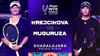 Barbora Krejcikova vs Garbiñe Muguruza  2021 WTA Finals Round Robin  WTA Match Highlights [upl. by Rollecnahc]