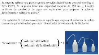 Solución porcentaje volumenvolumen solución desinfectante alcohol etílico al 70 [upl. by Seiber]