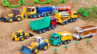 JCB 5cx Backhoe and Tata tipper truck 2518 dump Truck parking videos  jcb cartoon video [upl. by Leuqar]