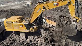 Caterpillar 395 Excavator Loading Trucks With Two Passes  Sotiriadis Mining Works  4k [upl. by Airemaj]