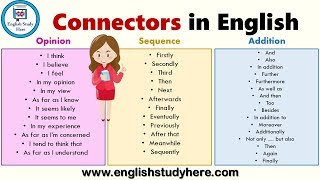 Connectors in English  List of Sentence Connectors in English  Transition Words List [upl. by Gayl]