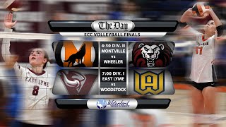 ECC Volleyball Finals  Montville vs Wheeler East Lyme vs Woodstock [upl. by Zelazny]