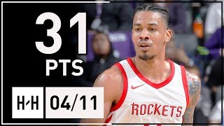 Gerald Green Full Highlights Rockets vs Kings 20180411  31 Points in 3 Quarters [upl. by Lilithe31]