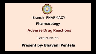 PharmacologyI  Adverse Drug Reactions  AKTU Digital Education [upl. by Asserak]