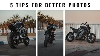 5 PHOTOGRAPHY TIPS For Your Motorcycle  Yamaha MT09 2021 [upl. by Lurline]