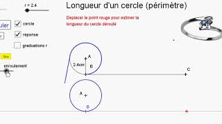 Périmètre du cercle  Dérouler  Enrouler Formule [upl. by Guido]