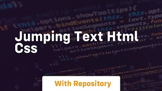 Jumping text html css [upl. by Dulcine]