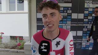 Jan Christen  Interview at the start  World Championships U23 Road Race Zürich 2024 [upl. by Cindelyn986]