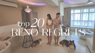 20 Renovation Regrets  Dont Make These Mistakes  HDB BTO 4Room Home Reno Singapore [upl. by Mylor29]