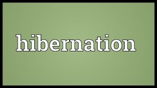 Hibernation Meaning [upl. by Onitsirc]