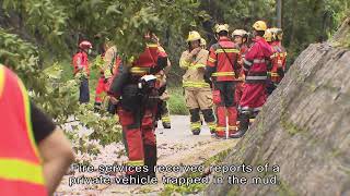 Landslide in Tai Po Shuts Bride’s Pool Road  HOY International Business Channel [upl. by Allemap]