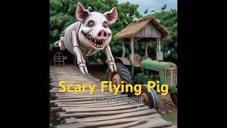 Scary Flying Pig Break Little Hut At Mango Farm With tractor 607 shorts [upl. by Francie237]