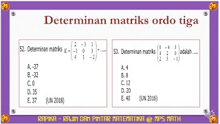 Mencari Determinan Matriks Ordo 3 Dengan Aturan Sarrus [upl. by Nitniuq]