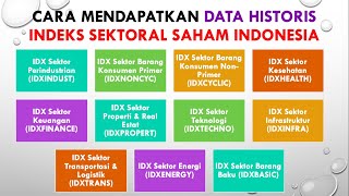 Cara Mendapatkan Data Historis Indeks Sektoral Indonesia [upl. by Eahsed]