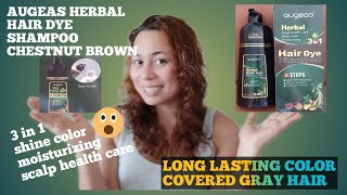 AUGEAS HERBAL HAIR DYE SHAMPOO  REVIEWS  leonora leonor [upl. by Ahdar]