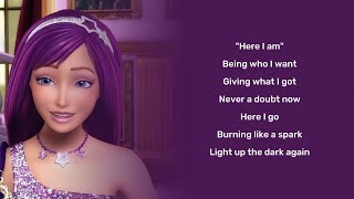 Here I Am  Princesses Just Want To Have Fun  Lyrics Barbie  The Princess amp The Popstar [upl. by Sylirama203]