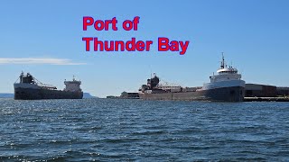 Lakeboats Tugs Salties Lake Superior Port of Thunder Bay Ontario Manitoulin and Michipicoten [upl. by Ellehsem]