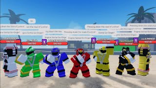 go onger all henshin and roll call in Roblox [upl. by Arymahs670]