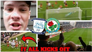 KICKING OFF 2 RED CARDS  MORE IN LANCASHIRE DERBY  Preston vs Blackburn [upl. by Ecerahs931]