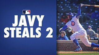 Cubs Javier Báez uses his speed to steal 2 and score on eventful trip around the bases [upl. by Eiramlatsyrk653]