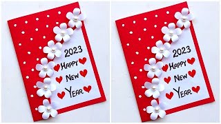 Happy New year card 2023  How to make new year greeting card  DIY New year card making easy [upl. by Alohs]