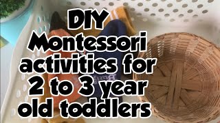 12 DIY Montessori activities for 2 to 3 year old toddlers part 1  Montessori at home [upl. by Sairacaz977]