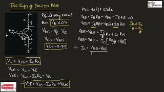 EPC5 Two Supply Emitter Bias in electronics principle and circuits  EC Academy [upl. by Vallo]