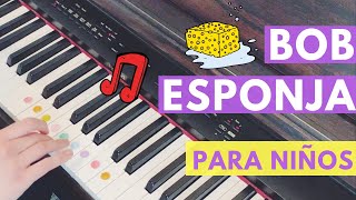 Cómo tocar BOB ESPONJA en piano I TUTORIAL FÁCIL PARA NIÑOS [upl. by Ecirb]