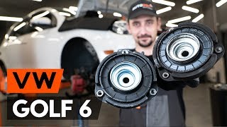 Wie VW GOLF 6 5K1 Domlager vorne  Federbeinlager vorne wechseln TUTORIAL AUTODOC [upl. by Ecnahoy]