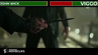 John Wick Vs Viggo  With Heatlhbars  John Wick 1 Final Battle [upl. by Elleivap]