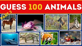 Guess 100 Animals in 3 Seconds  From Easy to Impossible Pt3 [upl. by Atsejam]