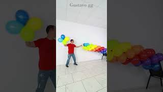 🌞 Balloon decoration ideas 🌈 rainbow 🤩 birthday decoration ideas at home  cartoon  tiktok [upl. by Daas676]