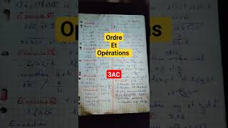 تمارين درس الترتيب ordre ET opérations 3ac exercices [upl. by Enyawd780]