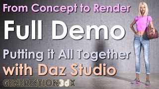 Crafting the Perfect Scene Concept to Render  Full Daz Scene Demo [upl. by Pronty]