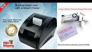 Thermal Printer Zjiang ZJ 5890K Pos printer 58mm with one year warranty set up [upl. by Dowlen]