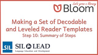 29 Bloom Making Decodable and Leveled Reader Templates  10 Summary of Steps SD [upl. by Einaej]