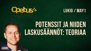 Potenssit ja niiden laskusäännöt teoriaa [upl. by Akimas169]