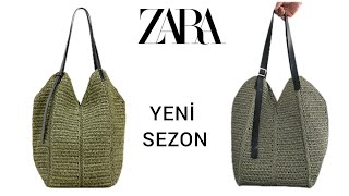 ZARA YENİ SEZON BÜYÜK BOY 2290 TL TOTE ÇANTA YAPIYORUZ🧶 [upl. by Niowtna]