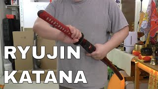 Ryujin Custom Katana  Real Sharp Swords  Bloody Red Awesomeness [upl. by Arela]