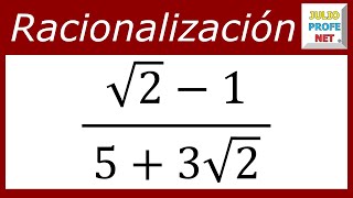 RACIONALIZACIÓN MEDIANTE CONJUGACIÓN  Ejercicio 3 [upl. by Valiant]