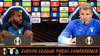 UEFA Europa League  LazioPorto mister Baroni e Nuno Tavares in conferenza stampa [upl. by Dailey]