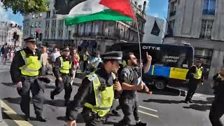 Pro Hamas Idiot Infiltrates Tommy Robinson March [upl. by Zasuwa]