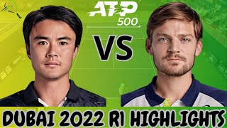 Taro Daniel ダニエル太郎 vs David Goffin  Dubai 2022 R1  Highlights [upl. by Norted]