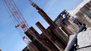 Sheet pile shoring [upl. by Nonnahsed]