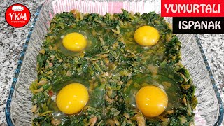 Yumurtalı Ispanak  Fırında Yumurtalı Ispanak Tarifi  Pratik Tarifler  Spinach With Egg Recipe [upl. by Eicram]