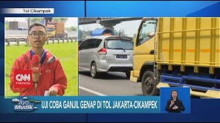 Kondisi Uji Coba Ganjil Genap di Tol JakartaCikampek [upl. by Torr]